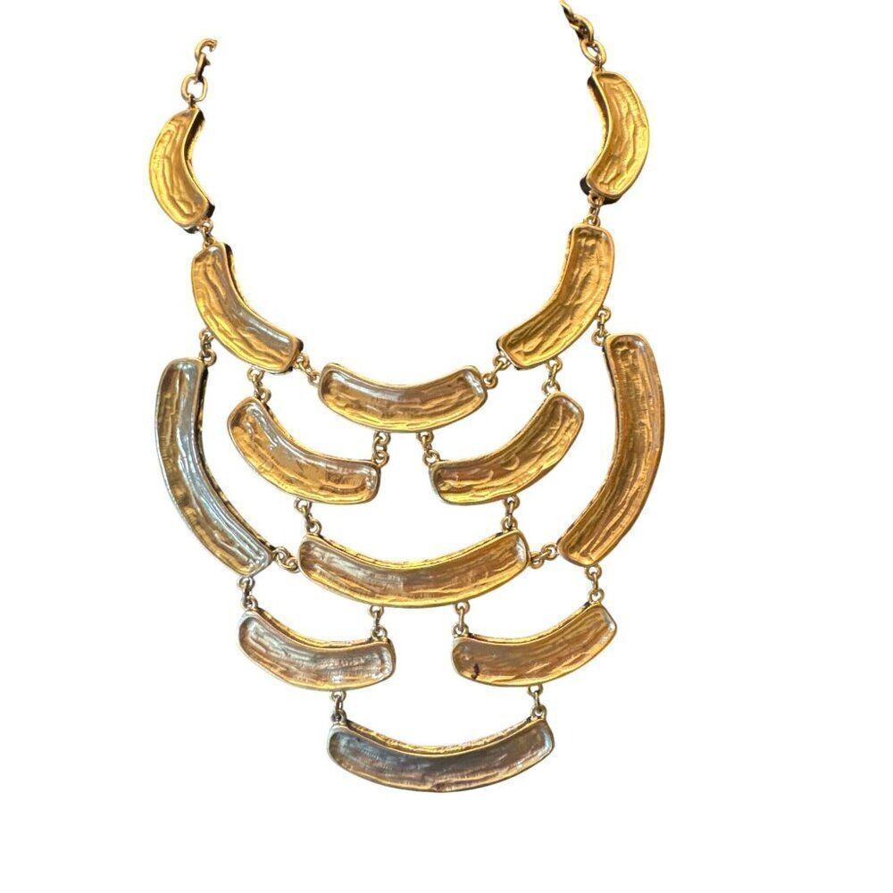 Chicos Wavy Gold-Tone Multi-Strand Statement Necklace For Women